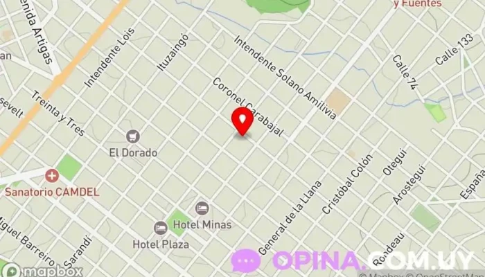 mapa de Escuela Nº 118 Santiago Chalar Escuela en Minas