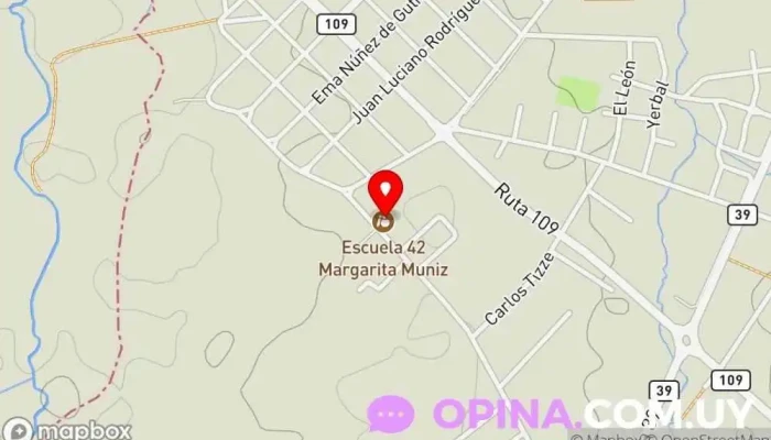 mapa de Escuela Nº42 Margarita Muniz Escuela primaria en Aiguá
