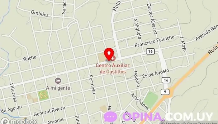 mapa de ESCUELA NUMERO 41 DE CASTILLOS ROCHA URUGUAY Escuela en Castillos