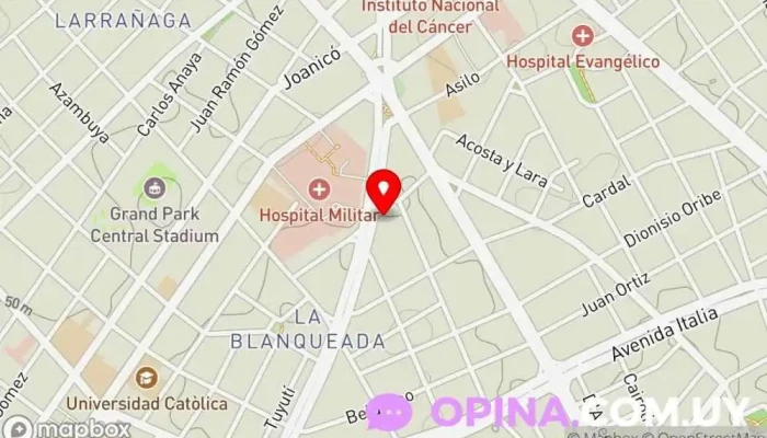 mapa de Escuela Sarandí de Enfermería Escuela de enfermería en Montevideo