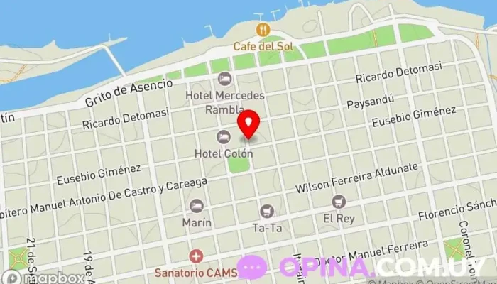 mapa de Escuela Técnica Profesor Washington Lockhart Escuela técnica, Escuela de comercio en Mercedes