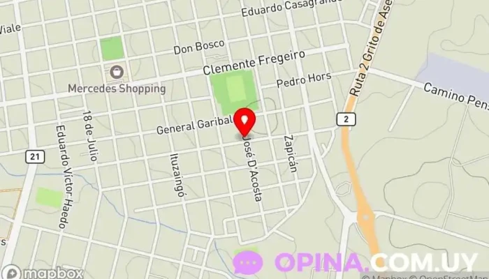 mapa de Espacio Cultural Sur Centro educativo en Mercedes