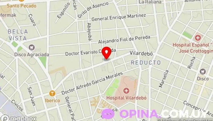 mapa de Espacio Jacarandá Clínica especializada en Montevideo