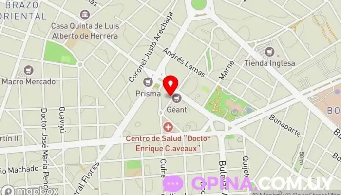 mapa de Espacio La Compañia Escuela en Montevideo