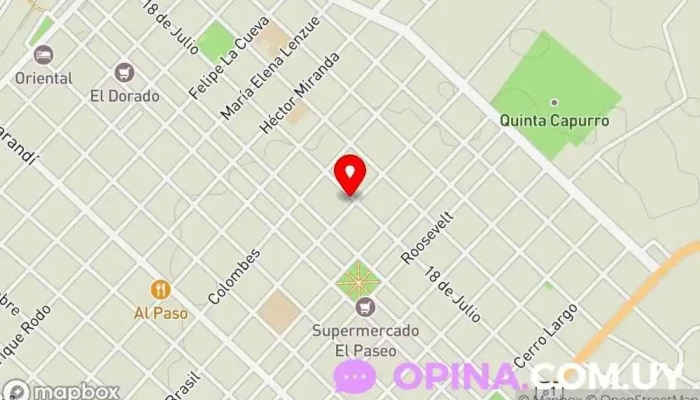 mapa de Espacio On Beat Escuela en Santa Lucía