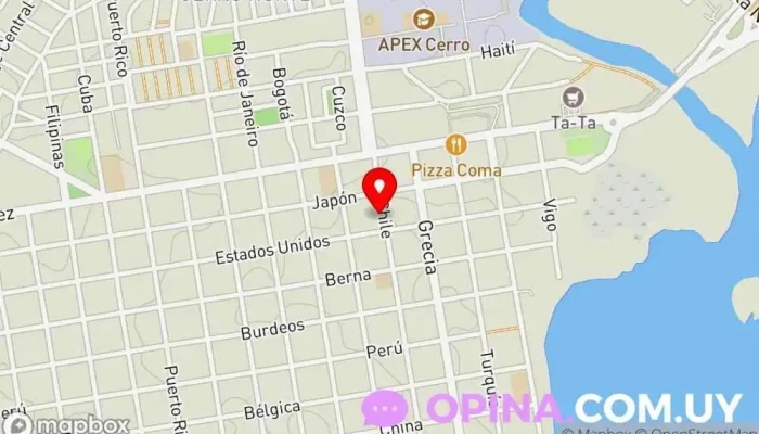 mapa de ESPACIO RED, CERRO Centro educativo en Montevideo