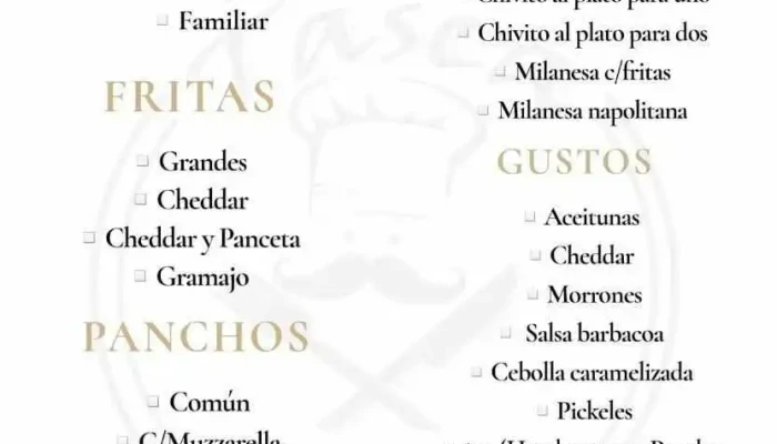 Esquina 22 -  Menu - Bella Uni&oacute;n