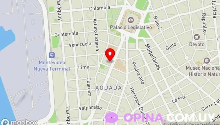 mapa de Estudio Aquiles Lanza Institución educativa en Montevideo