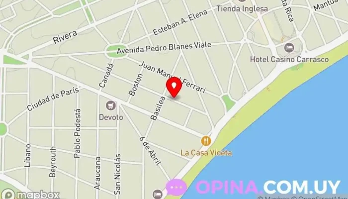 mapa de Estudio Danza Mariana García Escuela en Montevideo