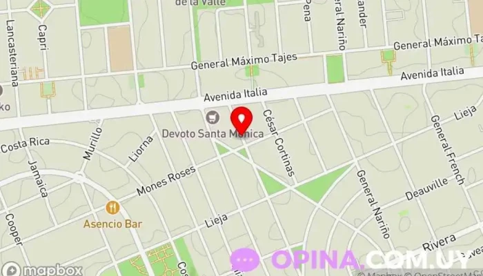 mapa de Estudio Dental Carrasco. Clínica dental en Montevideo