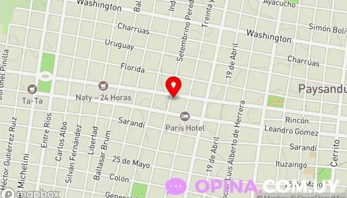 mapa de Estudio Inmobiliario PinCar Agencia inmobiliaria en Paysandú