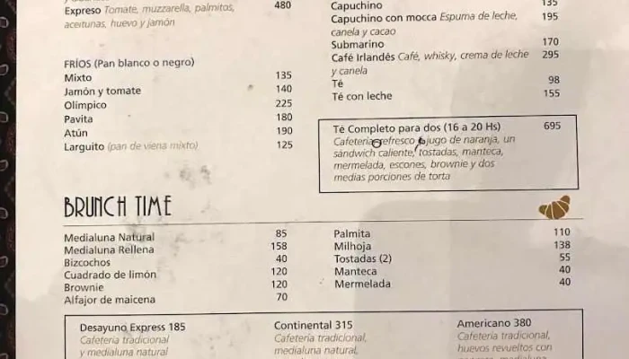 Expreso Pocitos -  Menu - Montevideo