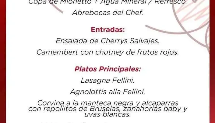 Fellini Pocitos Menu - Montevideo