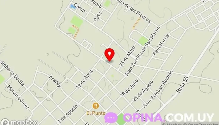 mapa de Filial Ombúes de Lavalle - Hospital Evangélico Médico en Ombúes de Lavalle