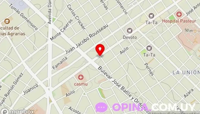 mapa de Fisiatras Centro de salud comunitario en Montevideo