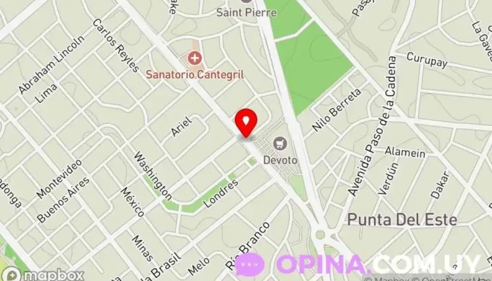 mapa de Fisioterapia y Osteopatia Macarena Vergara Fisioterapeuta en Punta del Este