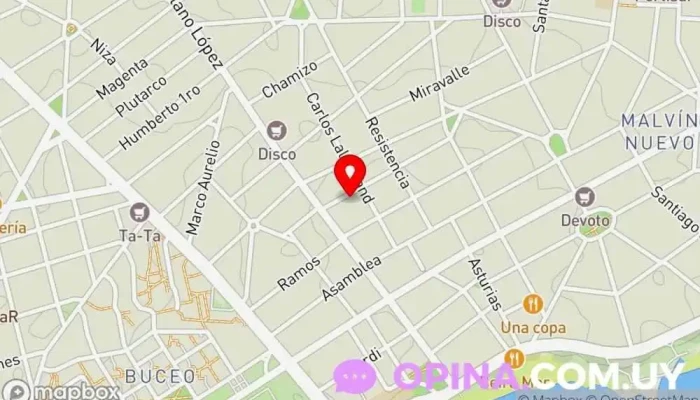 mapa de Flowschool Escuela de Baile Academia de baile en Montevideo