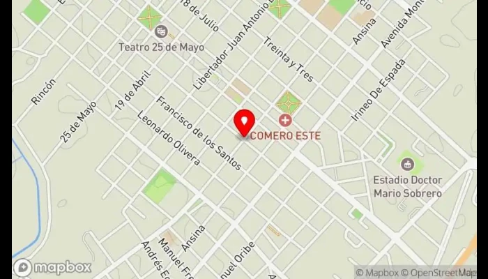 mapa de Fogata's Pizzería Pizzería, Pizza para llevar en Rocha