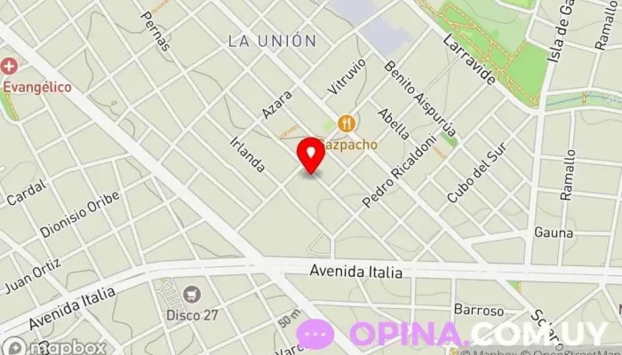 mapa de Francisco Zapata Propiedades Agencia inmobiliaria en Montevideo