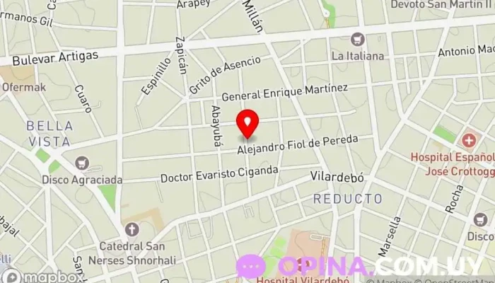 mapa de Francisco Zapata Propiedades Agencia inmobiliaria en Montevideo