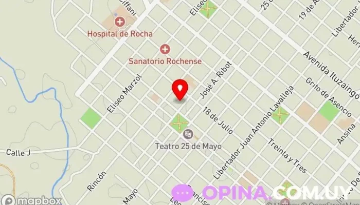 mapa de Fundación A Ganar Centro educativo en Rocha