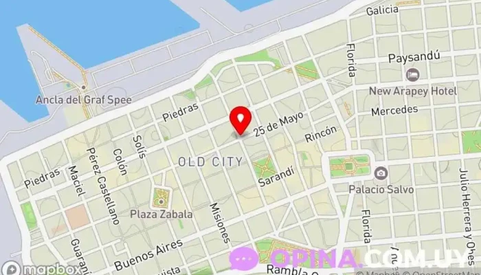 mapa de Fundación de Cultura Universitaria - Ciudad vieja Tienda de libros jurídicos en Montevideo