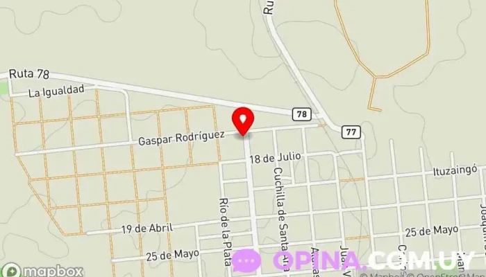 mapa de G. Rodríguez y Cuareim Casa rural en 25 de Agosto