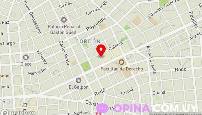 mapa de Gaboto libros Librería en Montevideo