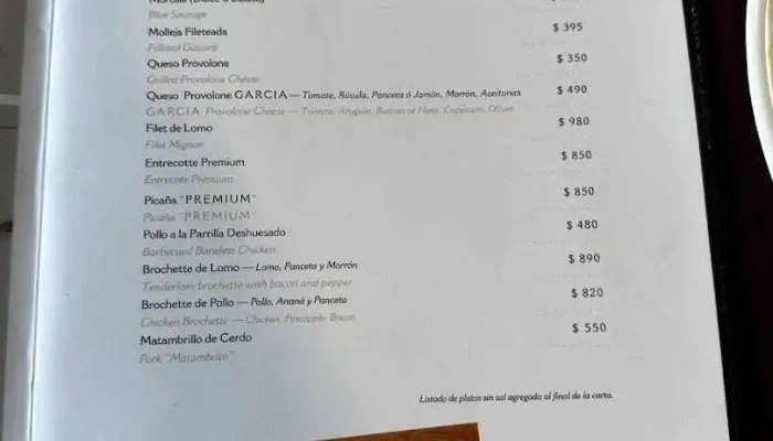 Garcia Menu - Montevideo