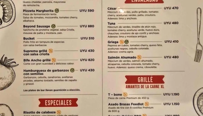 Gaspar Bistro Menu - Montevideo