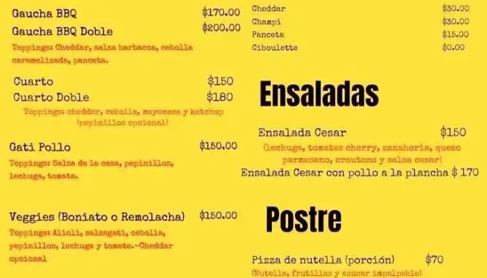 Gatiburger -  Menu - Minas