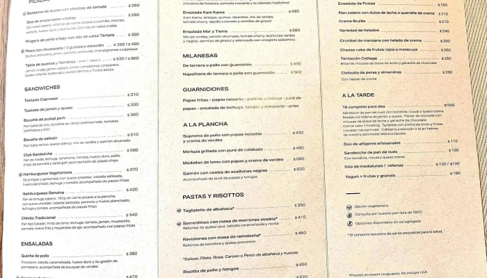 Genuino Restaurant -  Menu - Montevideo