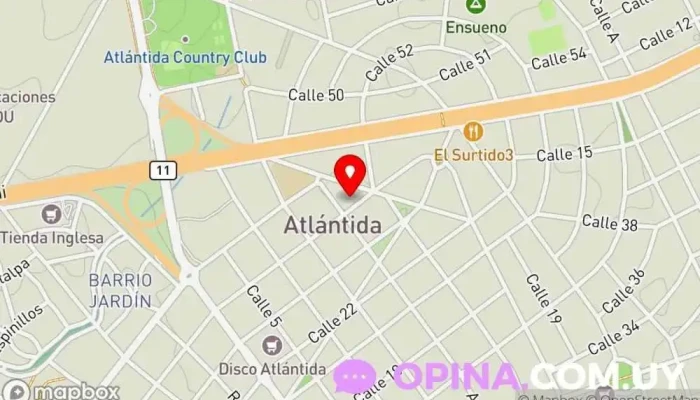 mapa de Gimnasio Liceo N°1 Atlantida Gimnasio en Atlántida