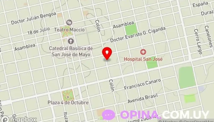 mapa de Gimnasio multidisciplinario del Club Atlético Universal Gimnasio en San José de Mayo