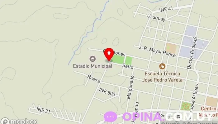 mapa de Gimnasio Municipal de Varela Gimnasio en José Pedro Varela