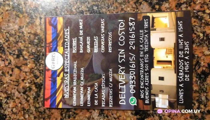 Goris Bar -  Menu - Montevideo