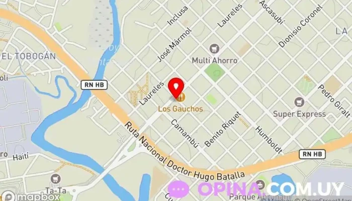 mapa de Granja La Esquina Tienda de alimentos naturales, Explotación lechera en Montevideo