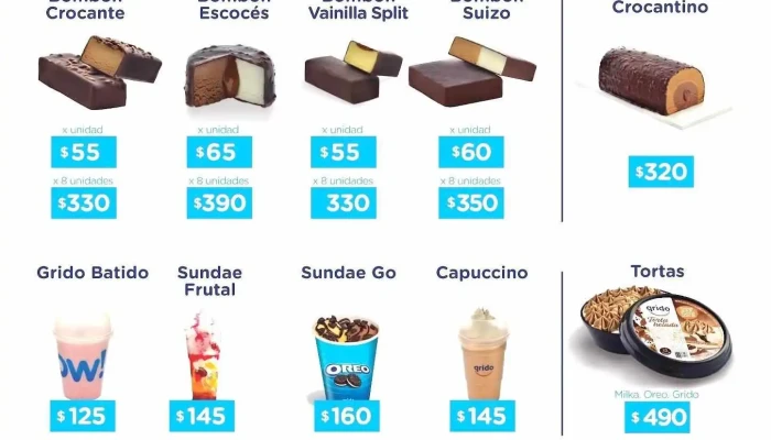 Grido Las Piedras Ll Dr Pouey -  Menu - Las Piedras