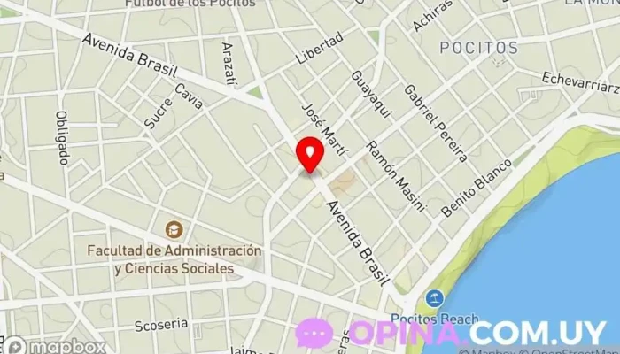 mapa de Groove Pocitos Escuela de arte en Montevideo