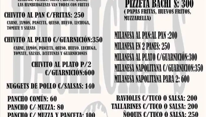 Hamburguesa Bachichas -  Menu - La Paz