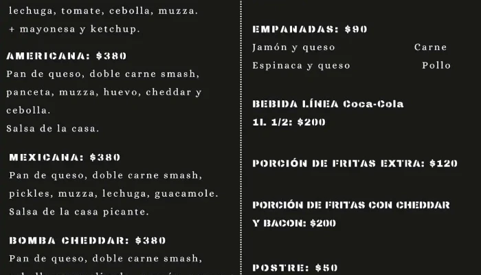 Hasburgers Menu - Montevideo