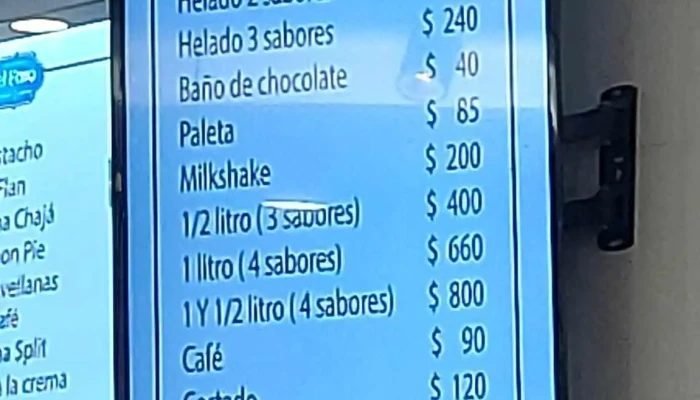 Heladeria El Faro Menu - Punta del Este