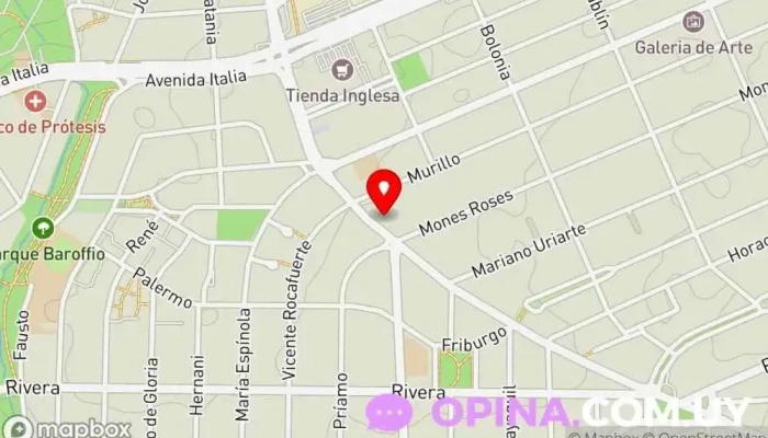 mapa de Hospital Británico Hospital en Montevideo