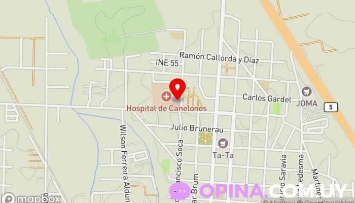 mapa de Hospital de Canelones Hospital en Canelones