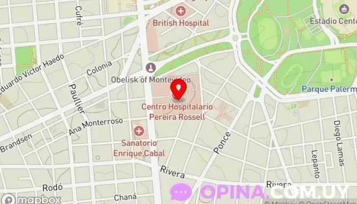 mapa de Hospital de la Mujer Doctora Paulina Luisi Hospital en Montevideo