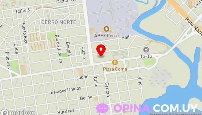 mapa de Hospital del Cerro Hospital en Montevideo