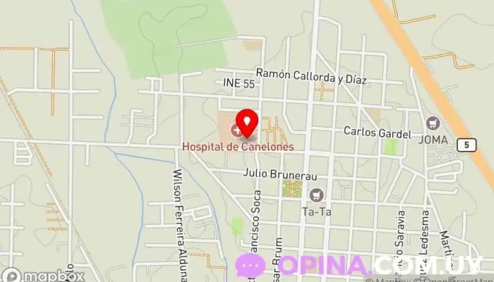 mapa de Hospital Dr. Francisco Soca Hospital en Canelones