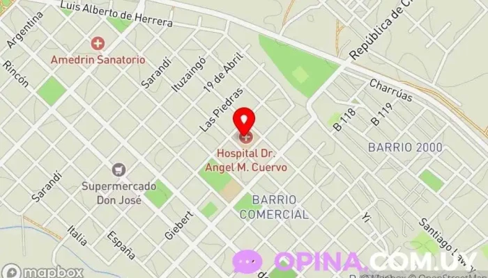 mapa de Hospital F Hospital en Fray Bentos