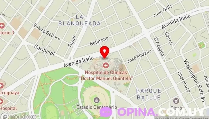mapa de Hospital Universitario | UDELAR Hospital en N