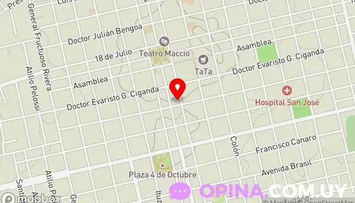 mapa de Hotel Centro de San José de Mayo Hotel en San José de Mayo